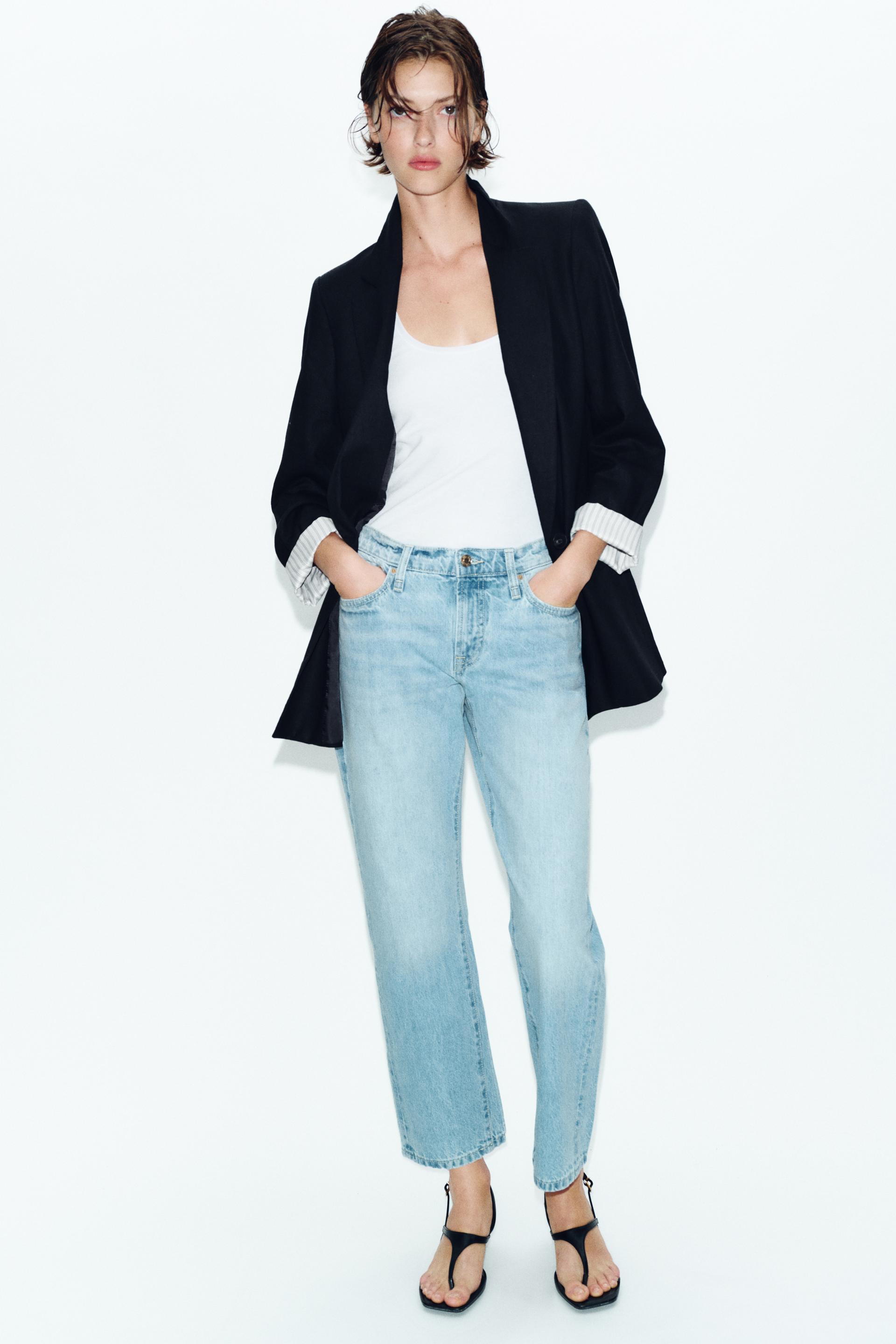 Jeans cropped mid waist