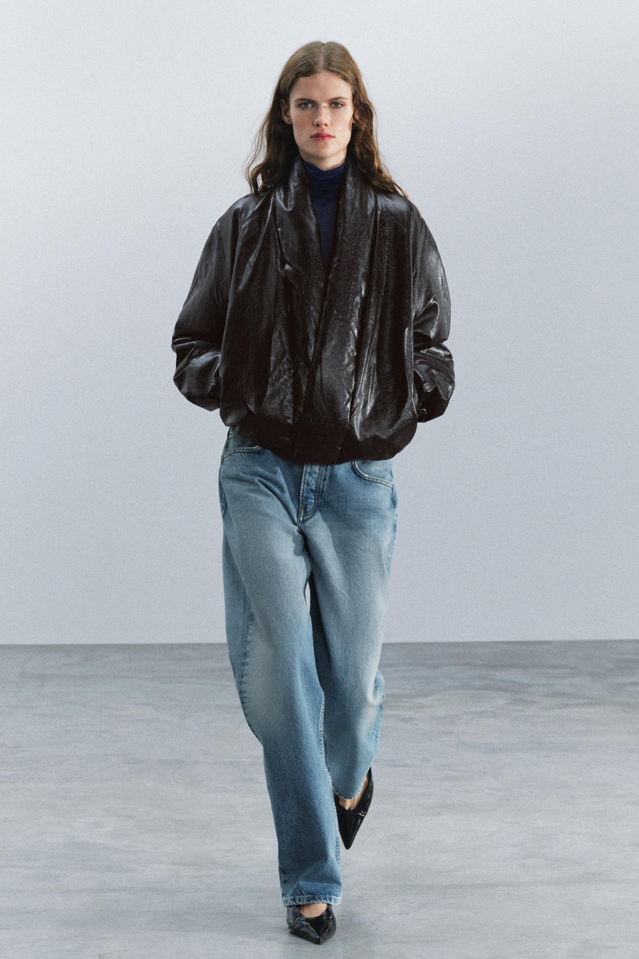 ZW COLLECTION FAUX LEATHER PADDED JACKET