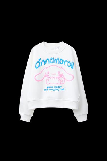 SUDADERA RELIEVE BRILLO CINNAMOROLL © SANRIO - Blanco roto de Zara - Imagen 0