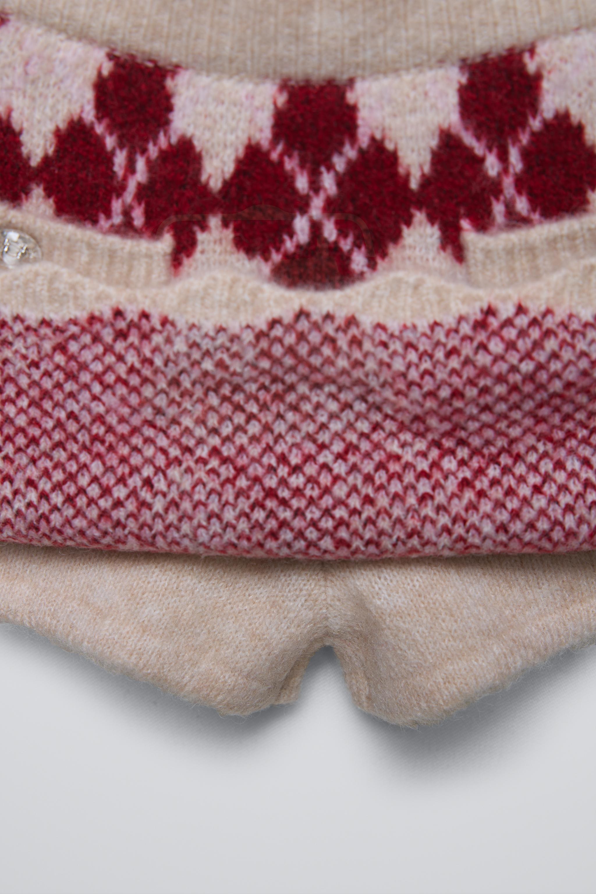 ARGYLE KNIT SKORT - Red | ZARA United States
