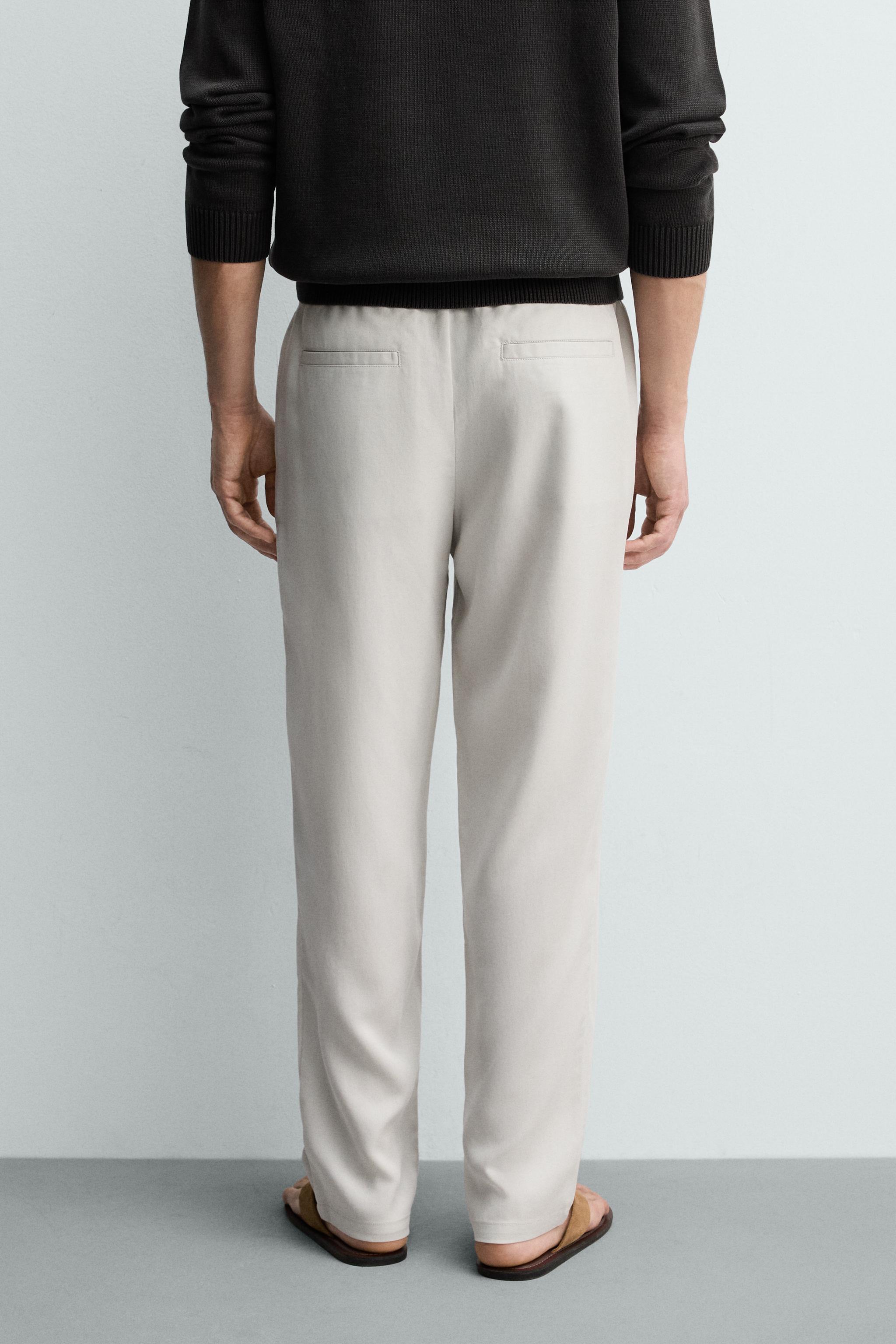 Zara %100 LİYOSEL RELAXED FIT PANTOLON görsel 3