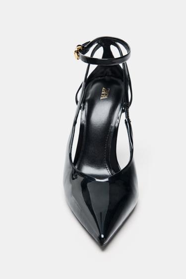 FAUX PATENT SLINGBACK SHOES - Black by Zara - Image 3