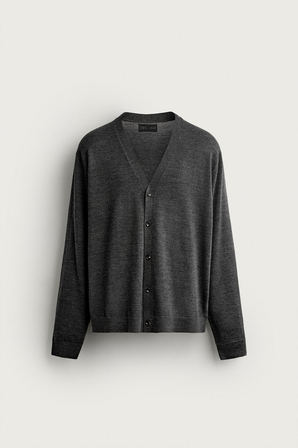 100% WOOL REGULAR-FIT CARDIGAN