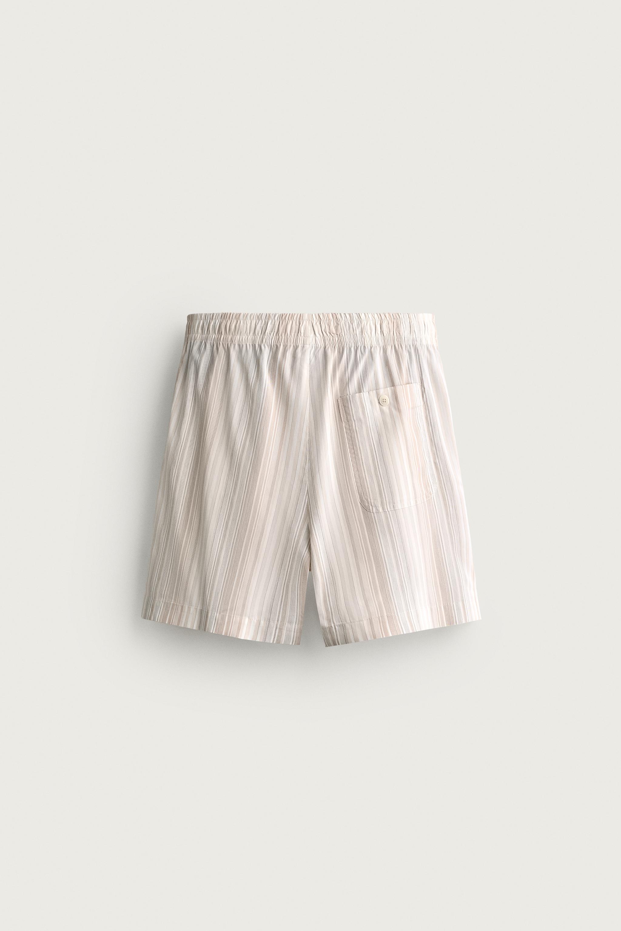 Мужские шорты Zara STRIPED RELAXED FIT SHORTS — фото 7