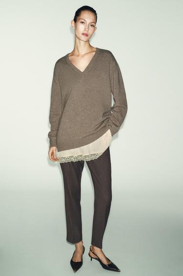 ШТАНИ З ВИСОКОЮ ПОСАДКОЮ - brown vigore Zara