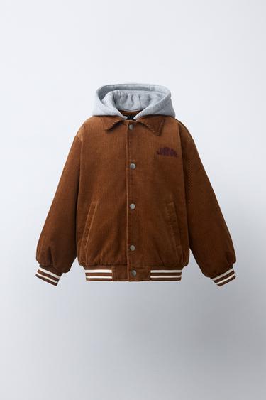 BOMBER JACKET WITH DETACHABLE HOOD - Brown by Zara - Image 0