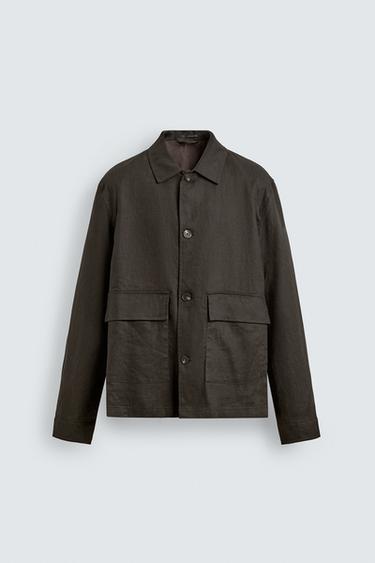 Zara NATKOŠULJA 100% LAN – Smeđa