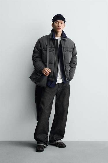 WASHED QUILTED DENIM JACKET - Grey by Zara