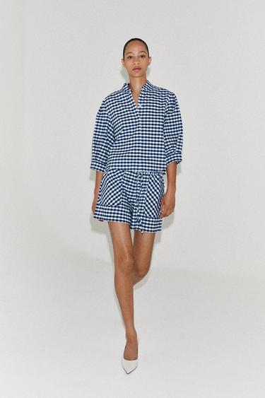 ENSEMBLE CHEMISE ET SHORT À CARREAUX ZW COLLECTION - 998 de Zara - Image 3