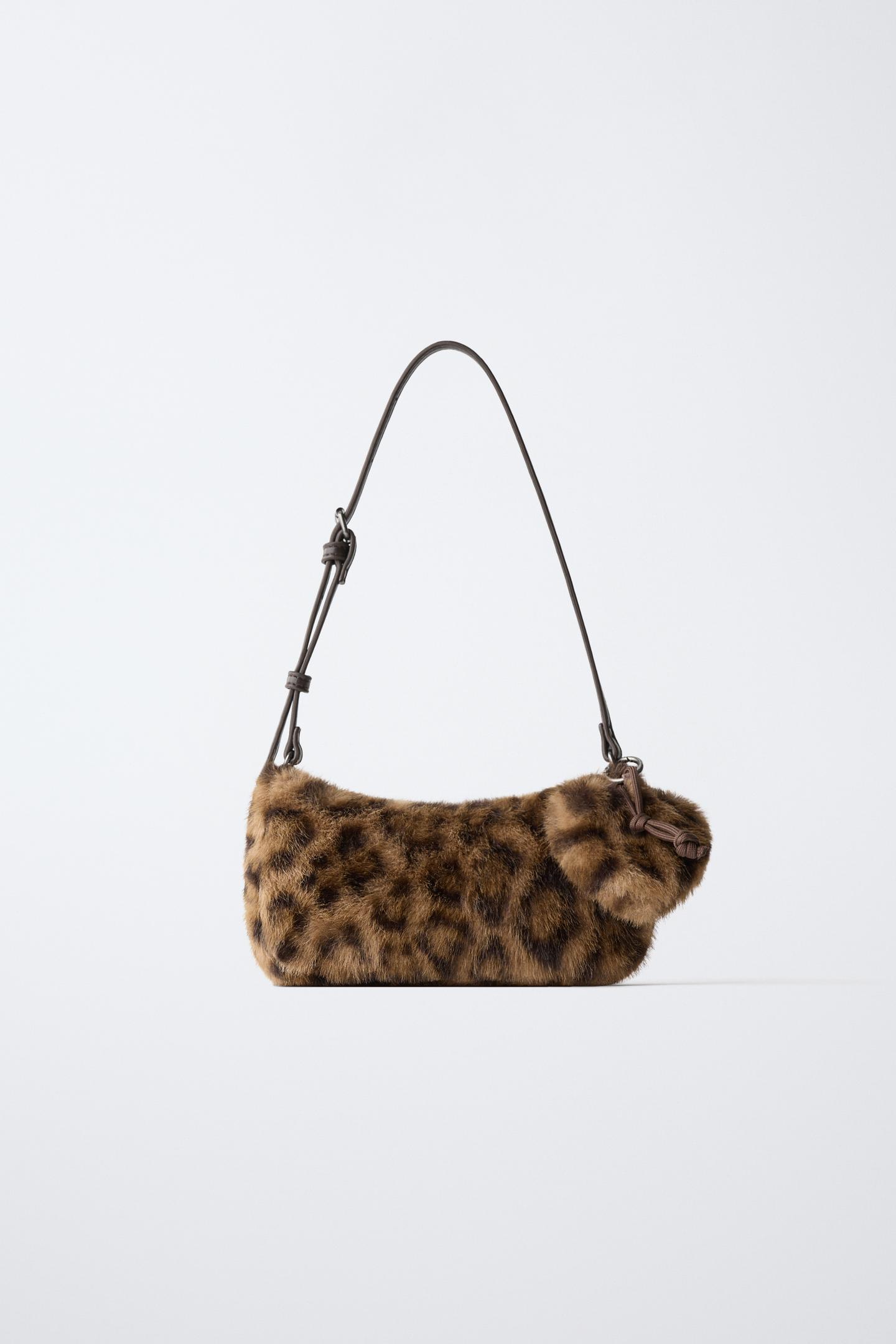 Детская сумка Zara Animal Print Charm Shoulder, цвет: Коричневый