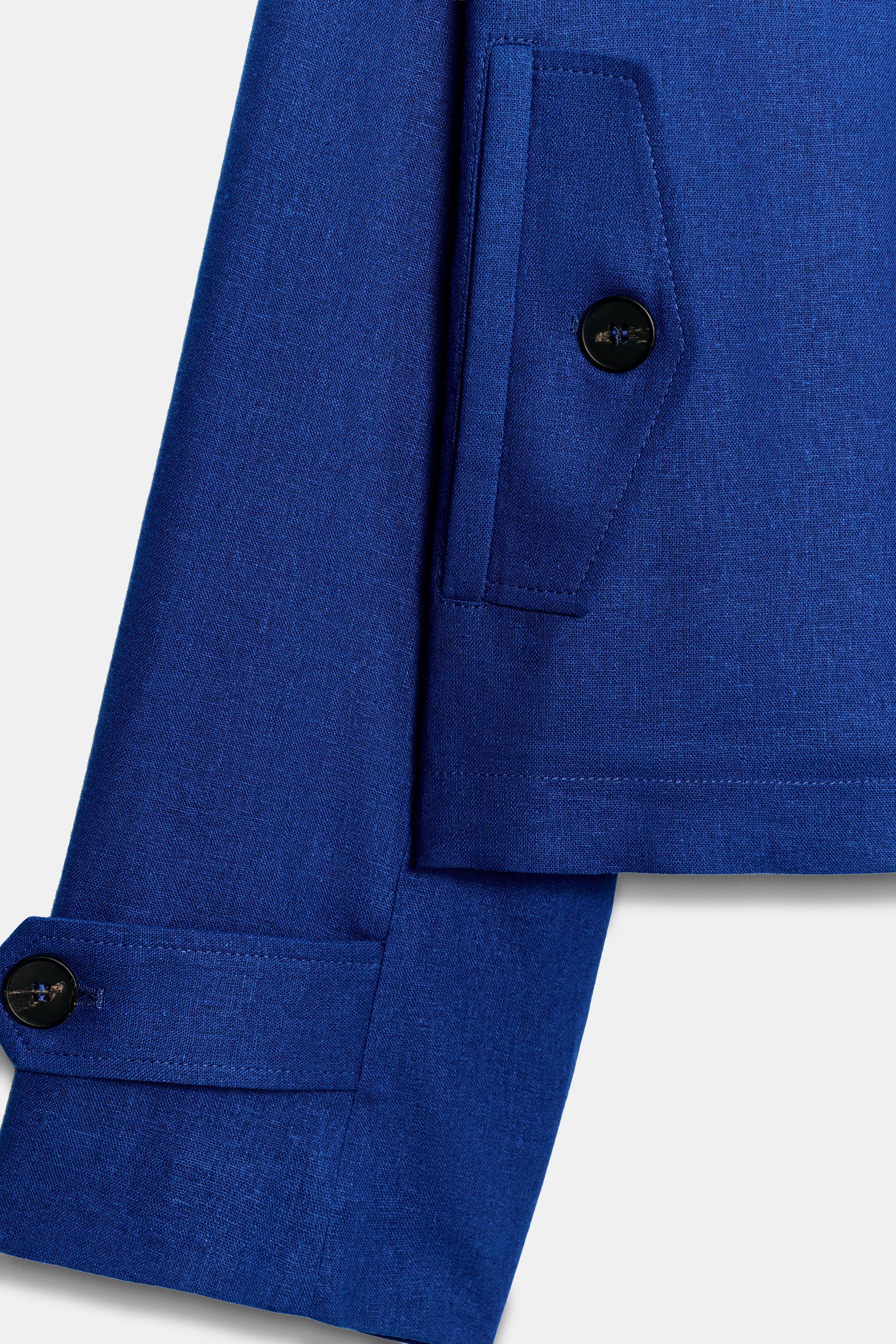 HIGH COLLAR LINEN JACKET