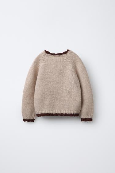 PULL EN MAILLE TOURNESOLS BRODÉS - Beige clair de Zara - Image 1