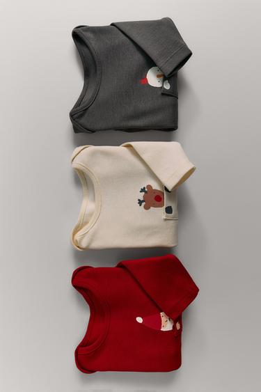 3-PACK OF SANTA, REINDEER AND SNOWMAN BODYSUITS - Multicoloured by Zara