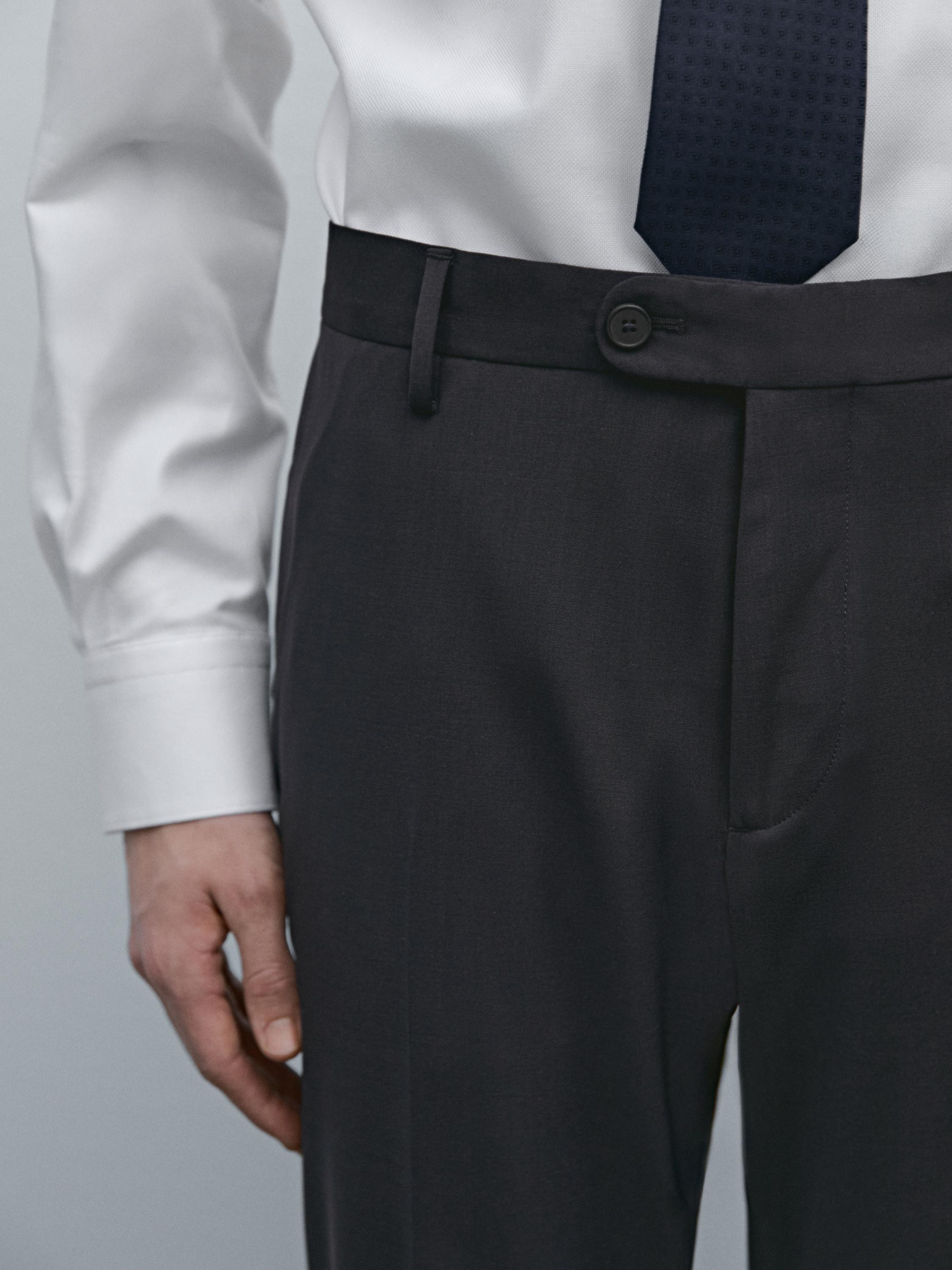 100% wool suit trousers - Navy blue | ZARA United States