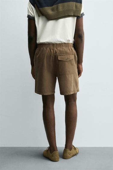 BERMUDA COUPE DÉCONTRACTÉE LYOCELL - COTON - Marron de Zara - Image 2