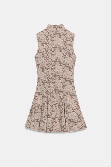 ROBE COURTE EN JACQUARD - Beige de Zara - Image 4