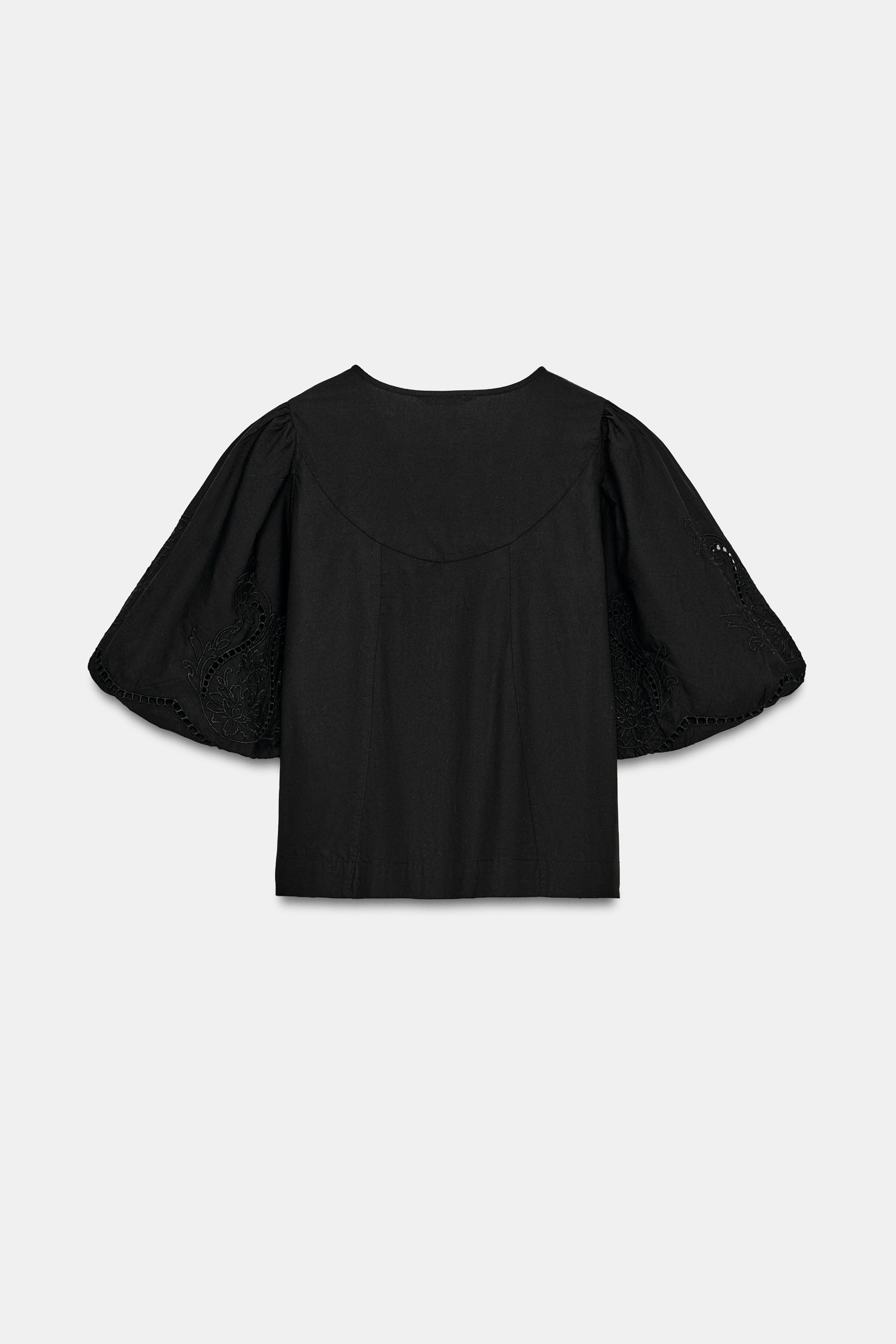 PUFF SLEEVE POPLIN TOP