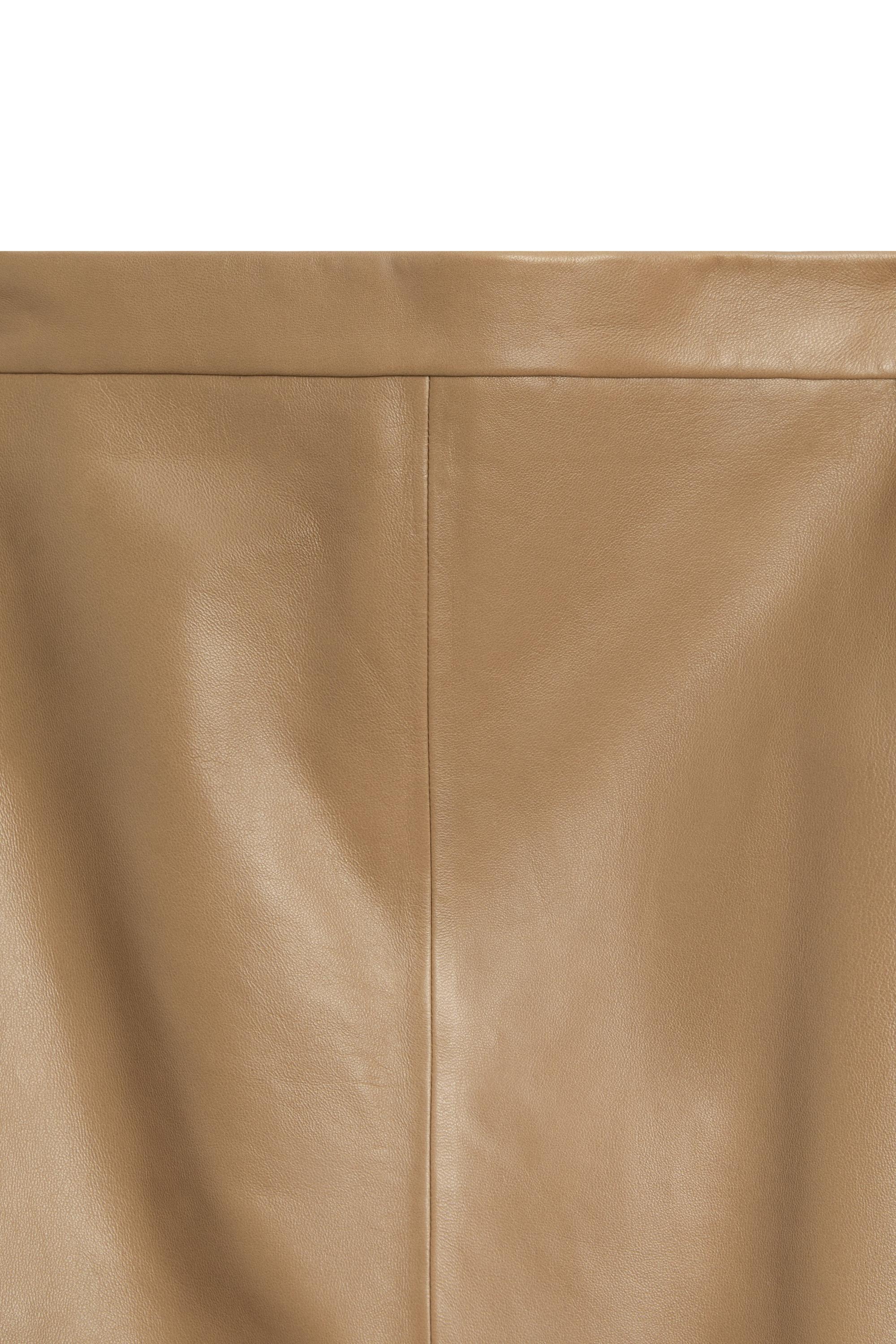 Nappa leather midi skirt with seams - LIMITED EDITION