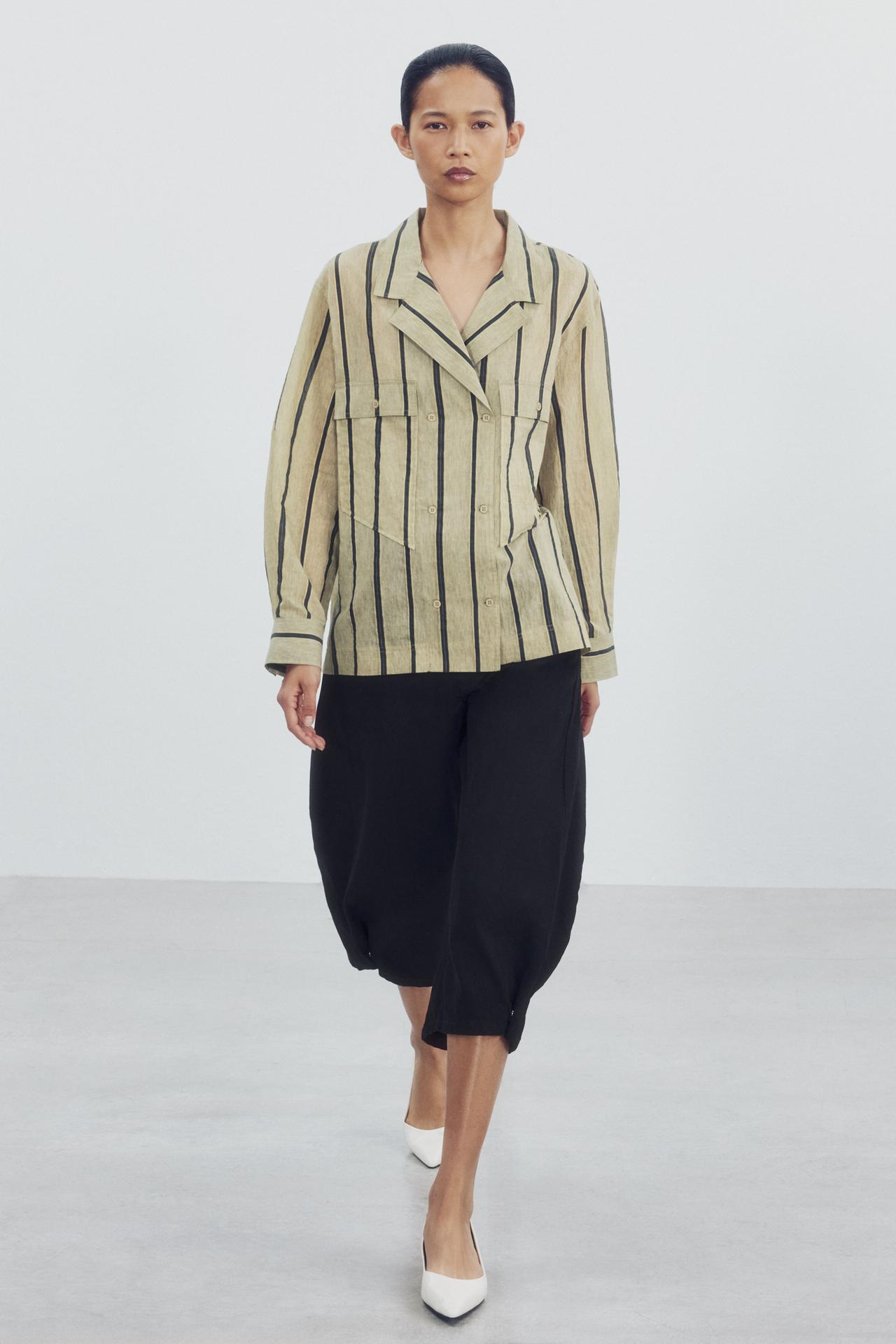 ZW COLLECTION POCKET CROSS-OVER SHIRT