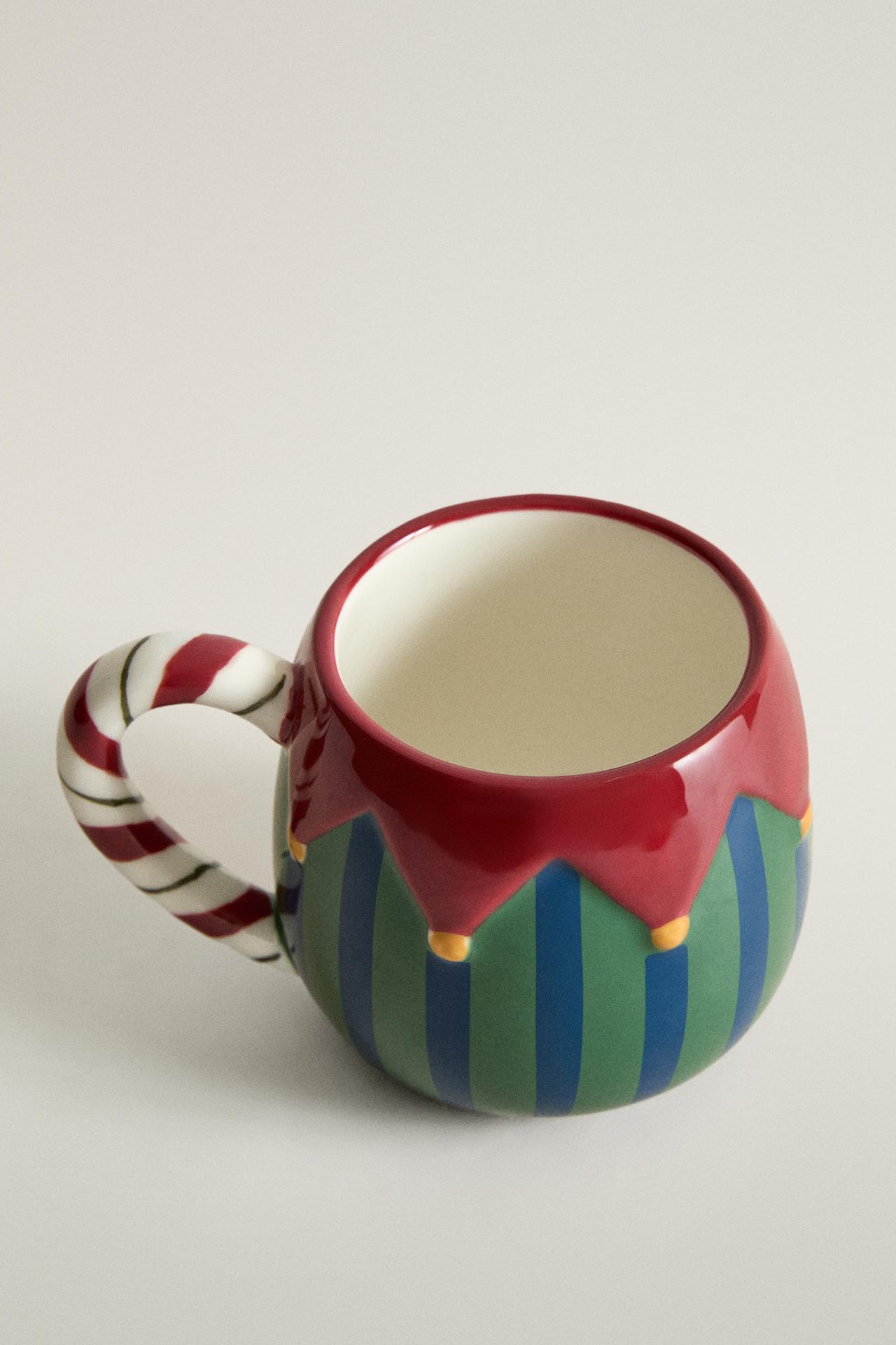 CHRISTMAS ELF STONEWARE MUG — Multicoloured
