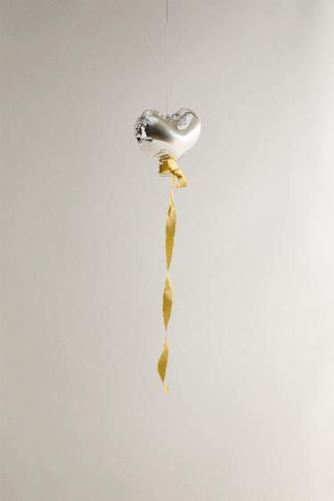 HEART BALLOON CHRISTMAS TREE DECORATION - Silver by Zara