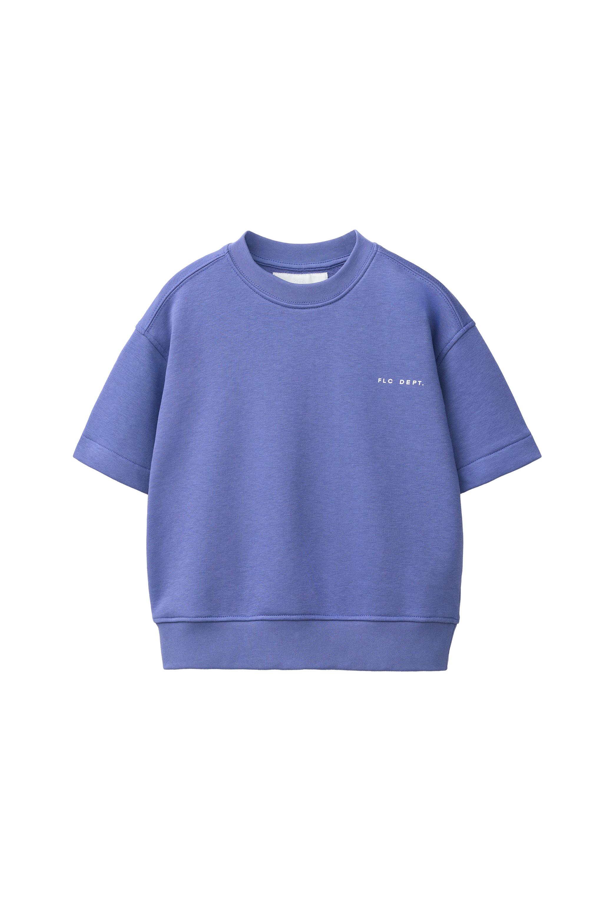 SHORT SLEEVE TEXT SWEATSHIRT