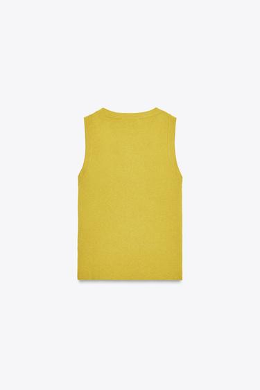 TOP BASIQUE EN MAILLE - Vert pistache clair de Zara - Image 5