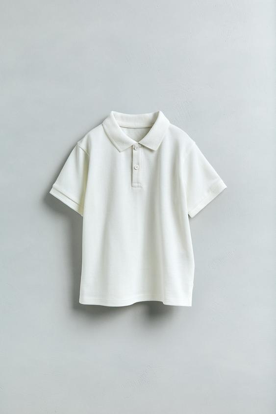 POLO BÁSICO Blanco ZARA España - Main Image