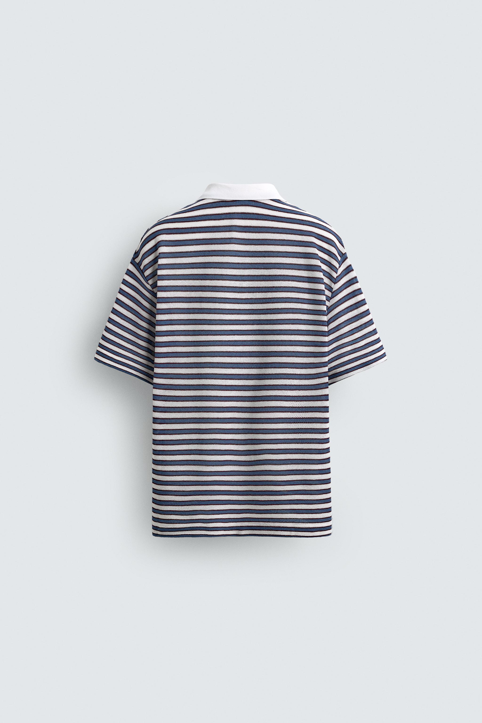 EMBROIDERED STRIPED JACQUARD POLO