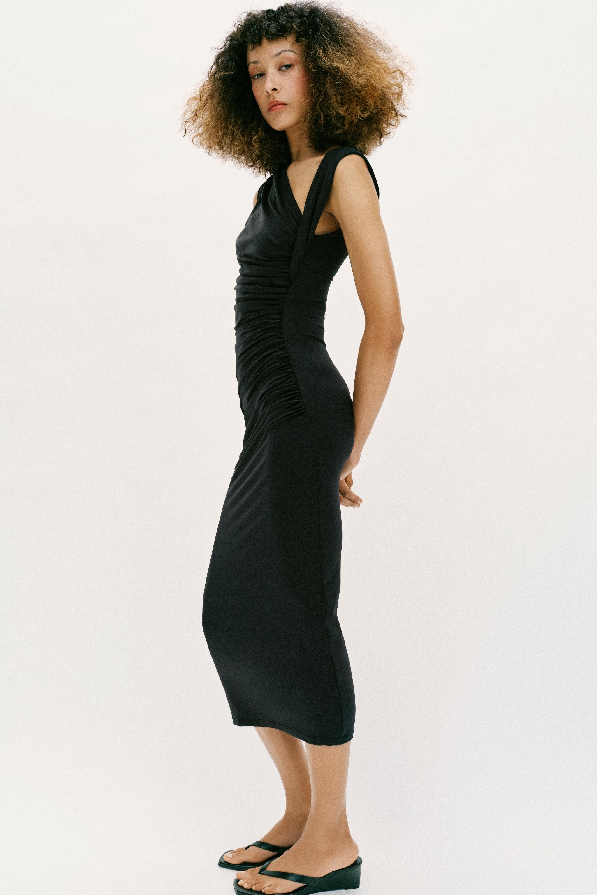 DRAPED MIDI DRESS