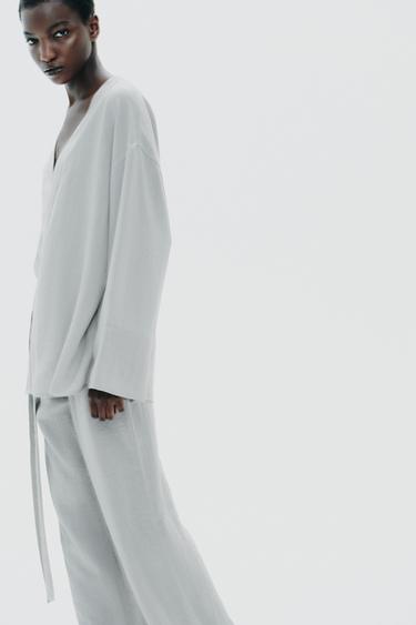 SIDE TIE KIMONO - Pearl marl by Zara - Image 3
