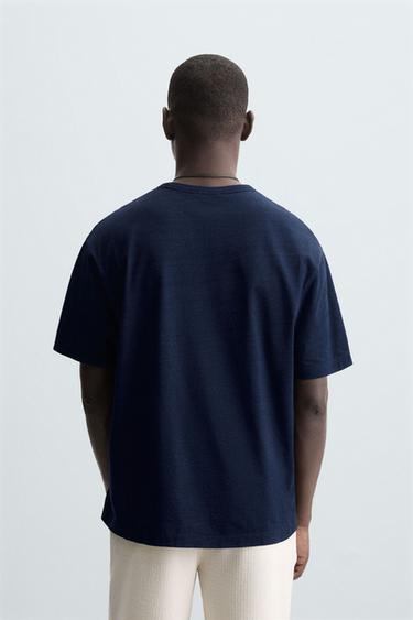 RELAXED FIT WASHED T-SHIRT - Indigo by Zara - Image 2