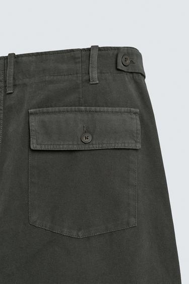 PANTALON COUPE DÉCONTRACTÉE À PASSANTS - Marron de Zara - Image 9