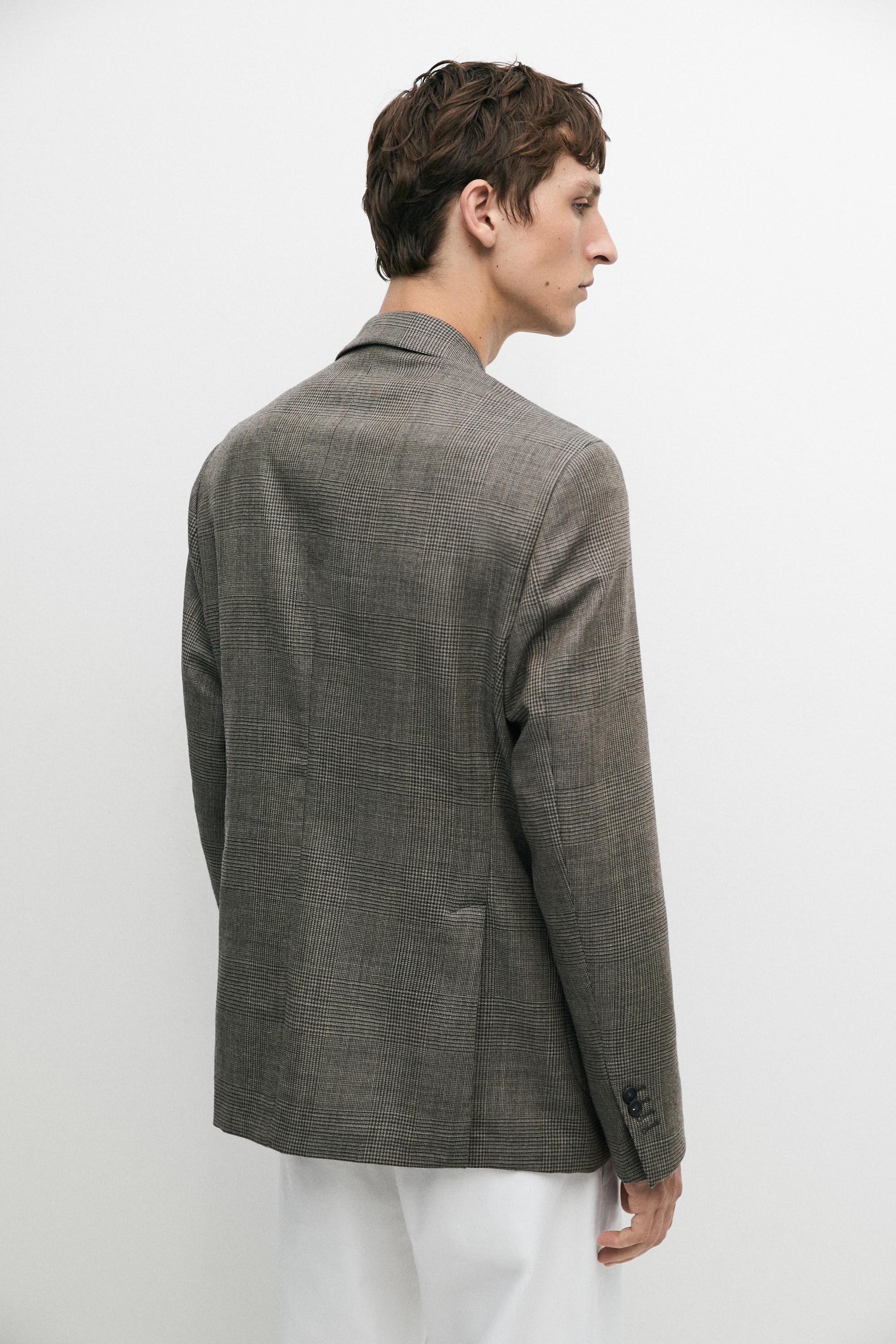 Blazer tailored en laine à carreaux