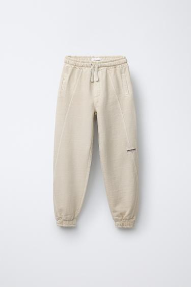 Zara LABEL JOGGER PANTS - Sand