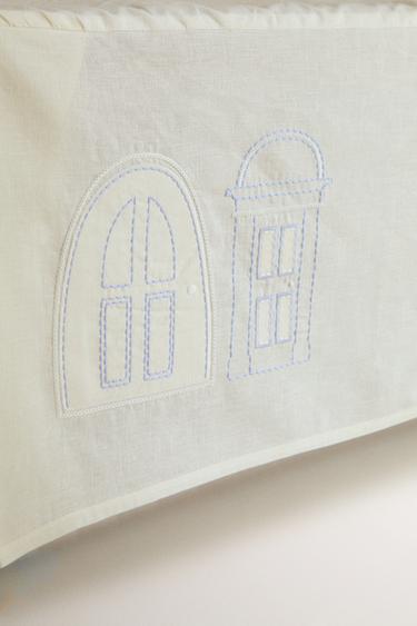 CACHE-SOMMIER ENFANT LIN ET COTON BRODÉ - Blanc cassé de Zara - Image 2
