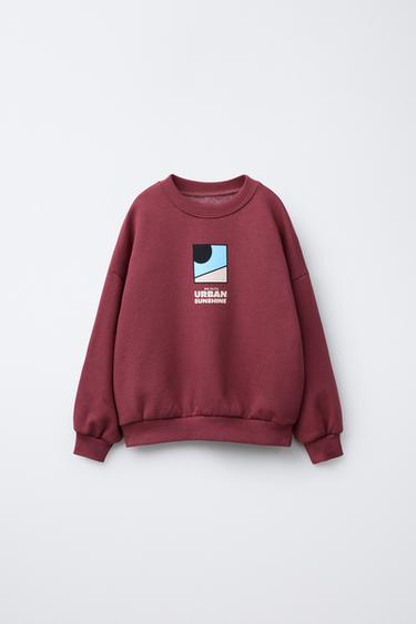LOGO PRINT SWEATSHIRT - Burgundy by Zara - Image 0