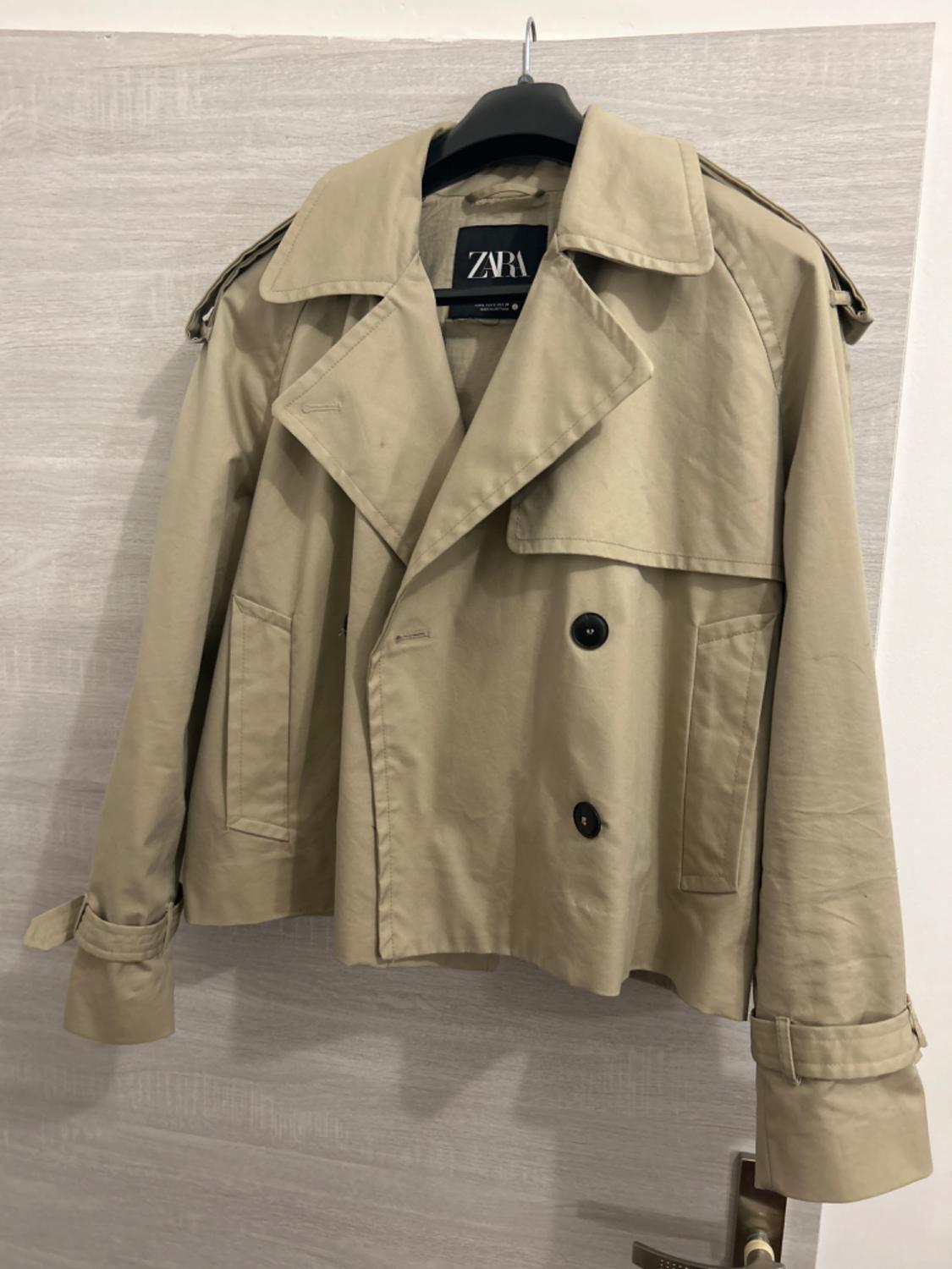 WATER-REPELLENT CROPPED TRENCH COAT ZW COLLECTION