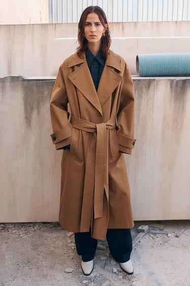 OVERSAYZ TRENCH PALTO X STUDIO NICHOLSON - Jigarrang-koʻk Zara tomonidan - Tasvir 0