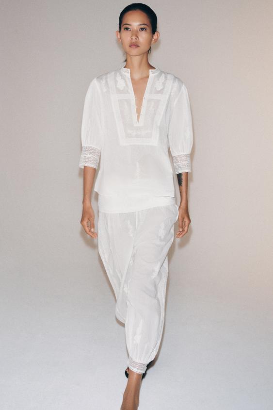 ZW COLLECTION EMBROIDERED BLOOMER PANTS