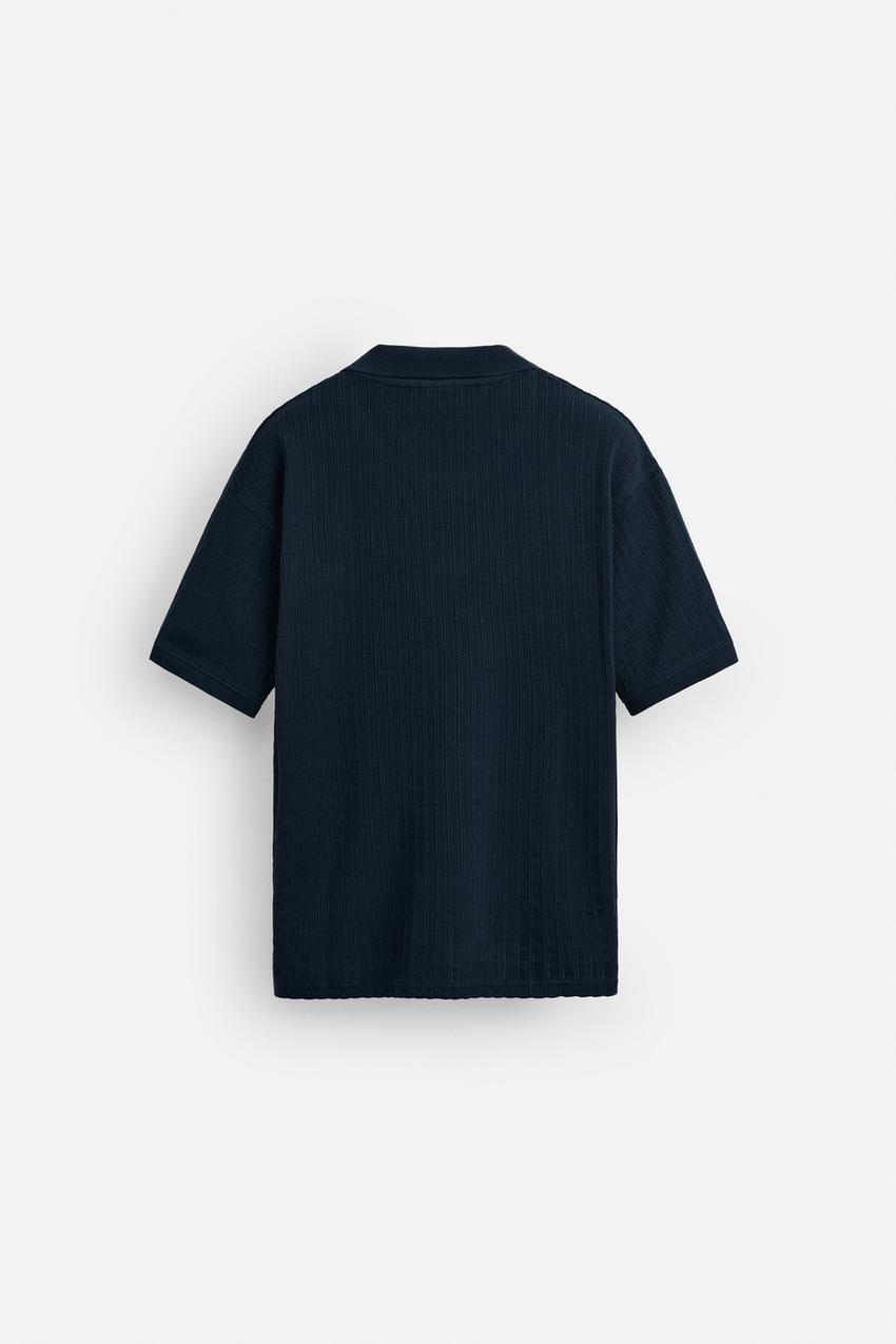 RIB TEXTURED POLO SHIRT