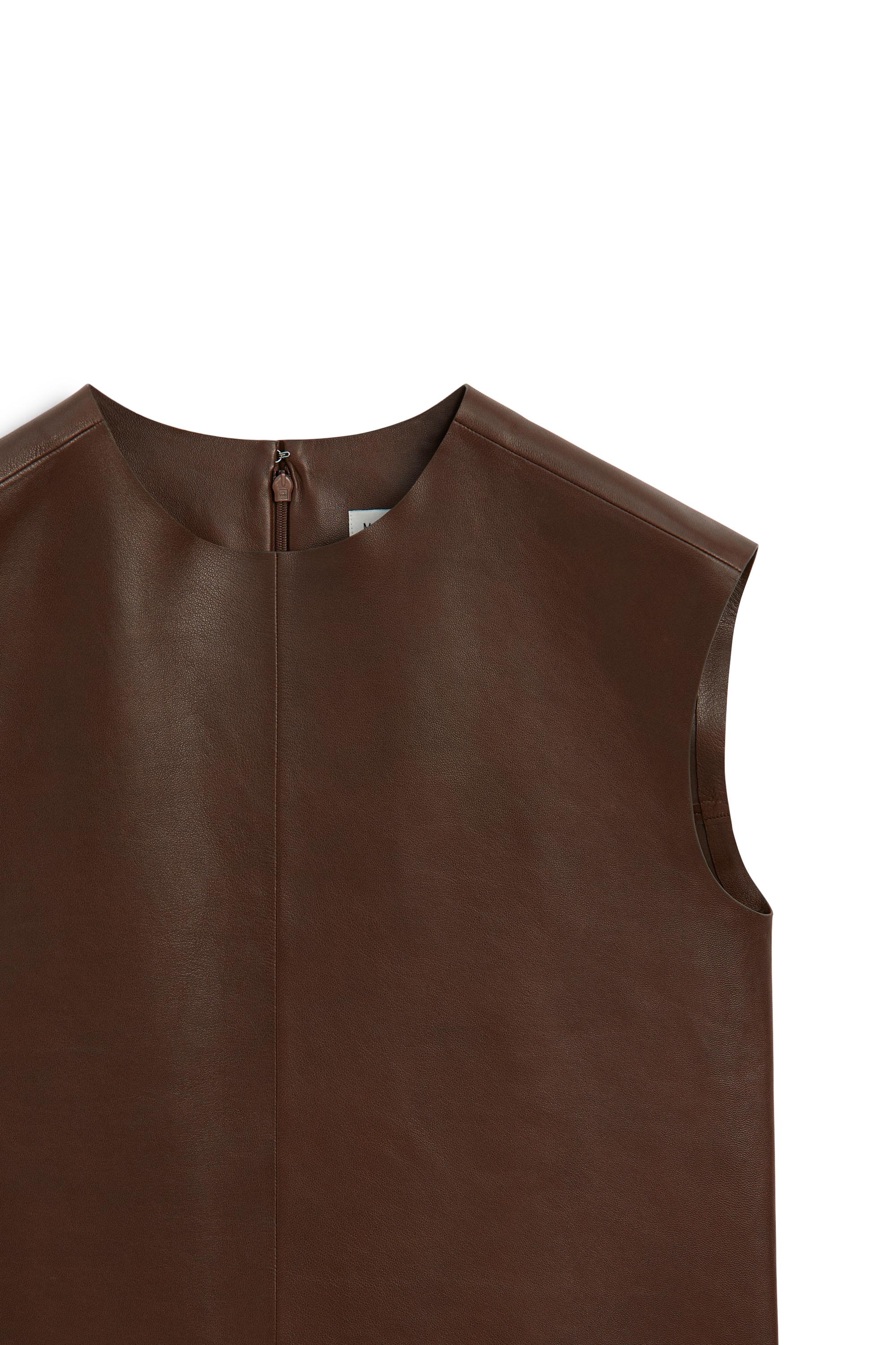 Round neck nappa leather top - LIMITED EDITION