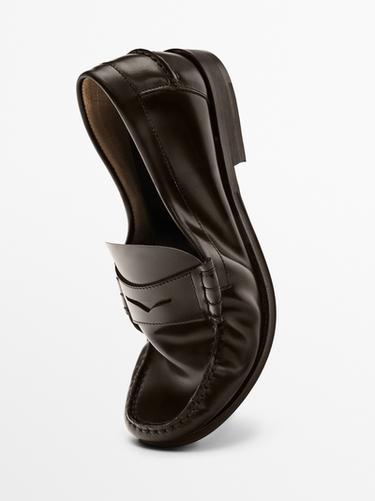 Mocasín piel antifaz - Marrón de Zara - Imagen 0
