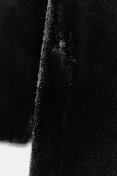 FAUX FUR COAT - Black by Zara - Image 4