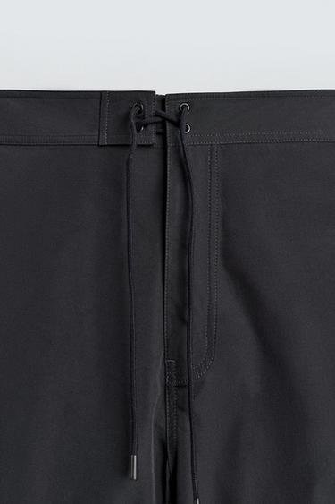 LONG DRAWSTRING SWIM SHORTS - Dark navy by Zara - Image 7