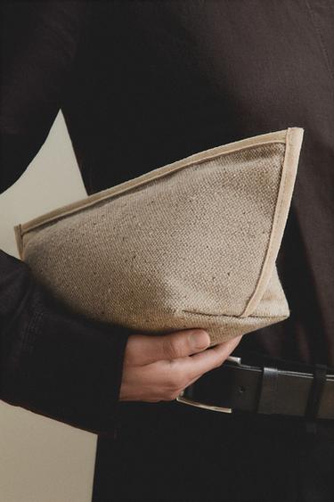MEDIUM FABRIC WASH BAG - Taupe Grey by Zara - Image 5