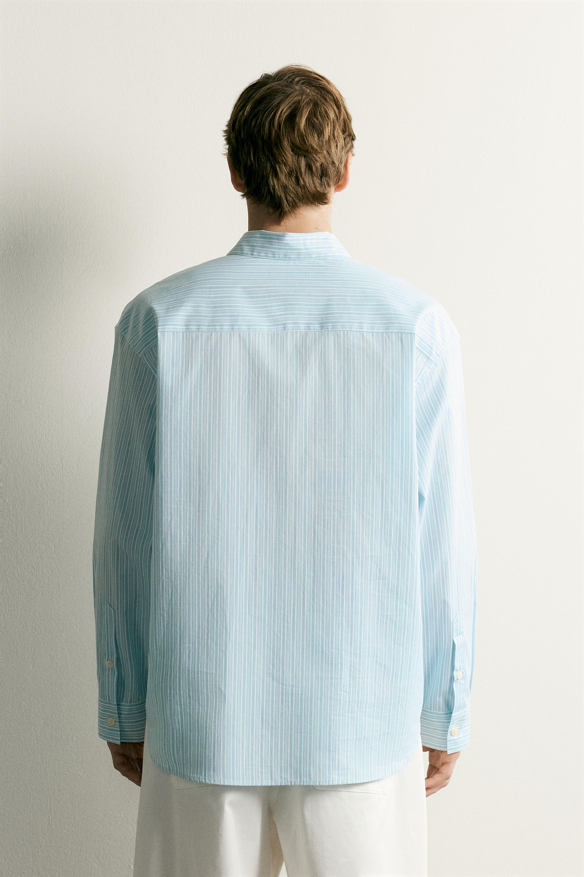 Zara BOXY FIT ÇİZGİLİ GÖMLEK görsel 3