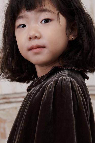 2-5 YEARS/ LIMITED EDITION VELVET DRESS WITH SILK - Dark green by Zara