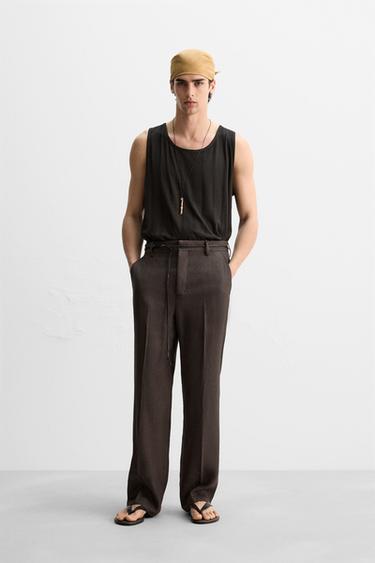 TEXTURED TANK TOP - Chocolate by Zara - Image 0
