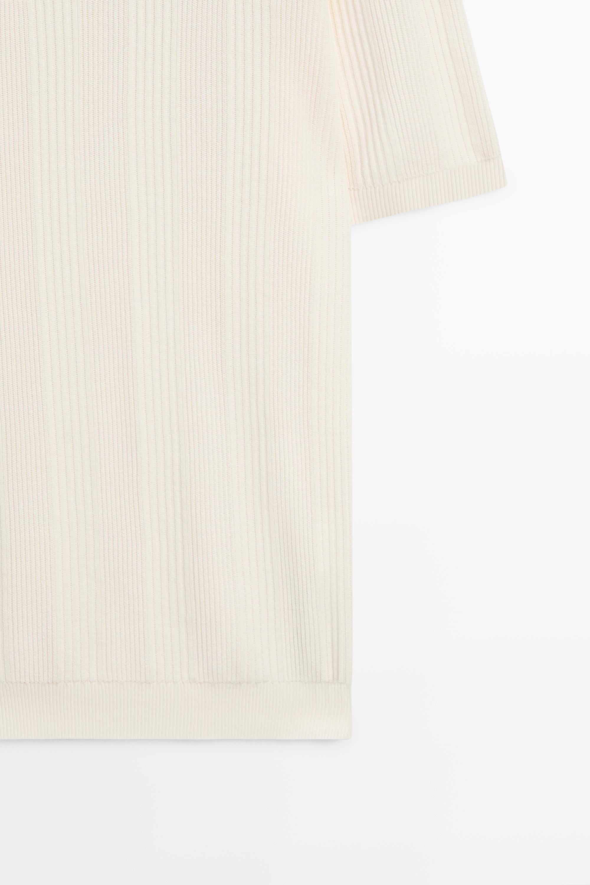 100% cotton textured striped knit polo shirt